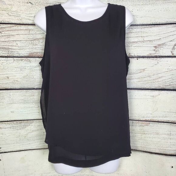 Chico’s Black Sleeveless Blouse Women’s Size 1 (M) Lightweight Polyester Shell - Picture 1 of 7
